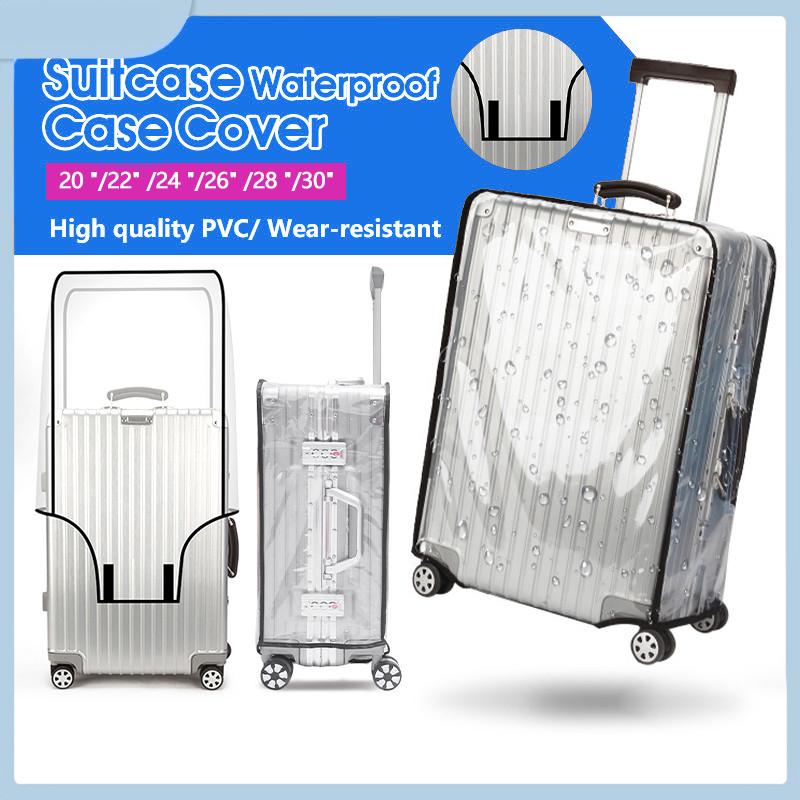 Luggage Protective Cover Transparent - ปลอกคลุมกระเป๋าเดินทางแบบใส กันน้ำและกันฝุ่น ผลิตจาก PVC ทนทานต่อการสึกหรอ เหมาะสำหรับกระเป๋าเดินทางขนาด