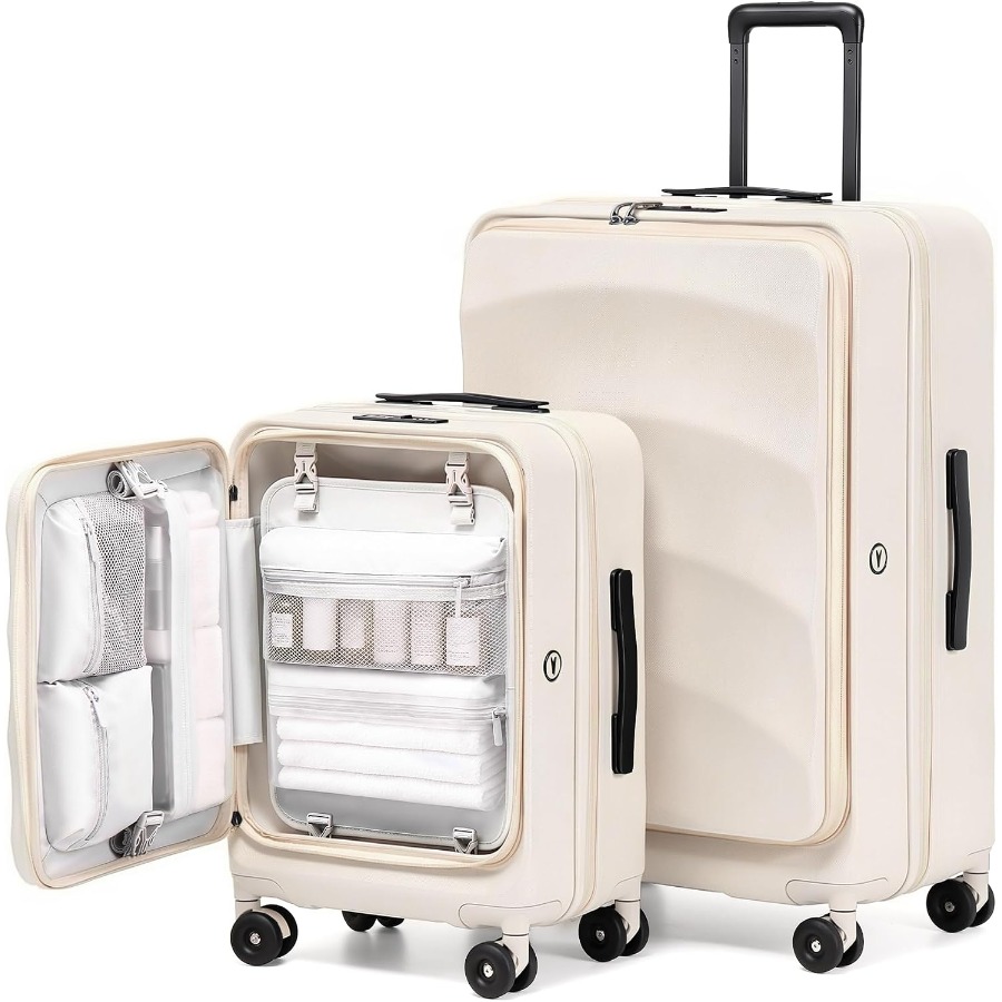 Expandable Hard Shell Luggage Set - ชุดกระเป๋าเดินทางแบบเปิดด้านบน ขยายได้ 2 ชิ้น, ขนาด 20