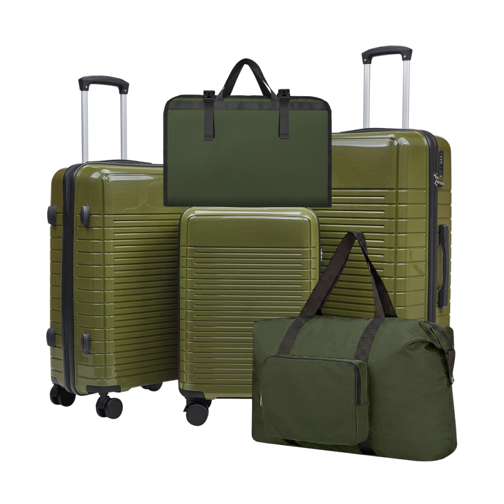 Foldable Rolling Luggage Bag - ชุดกระเป๋าเดินทางแบบแข็ง PP 5 ชิ้น ขนาด 20/24/28