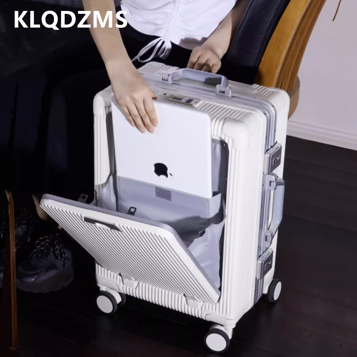Front Opening Laptop Luggage 24 Inch - KLQDZMS กระเป๋าเดินทางขนาด 20 นิ้ว 24 นิ้ว