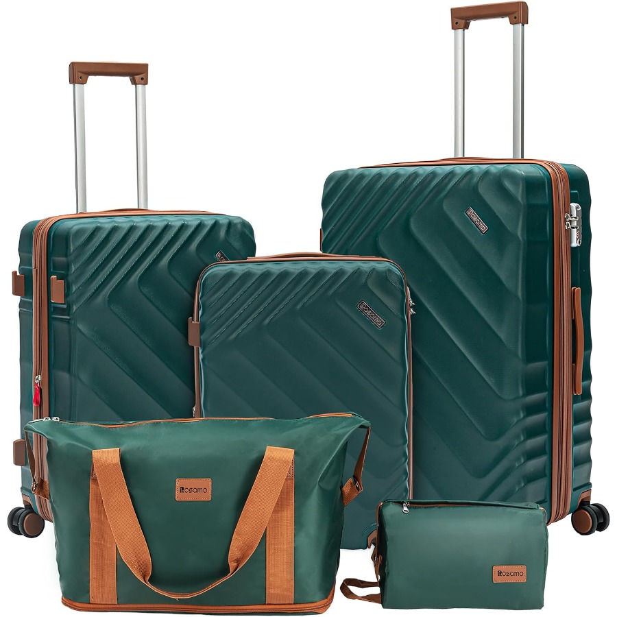Expandable Hard Shell Luggage Set - ชุดกระเป๋าเดินทางแบบแข็ง 5 ชิ้น ขยายได้ ได้รับการอนุมัติจากสายการบินสำหรับใช้เป็นกระเป๋าถือขึ้นเครื่อง