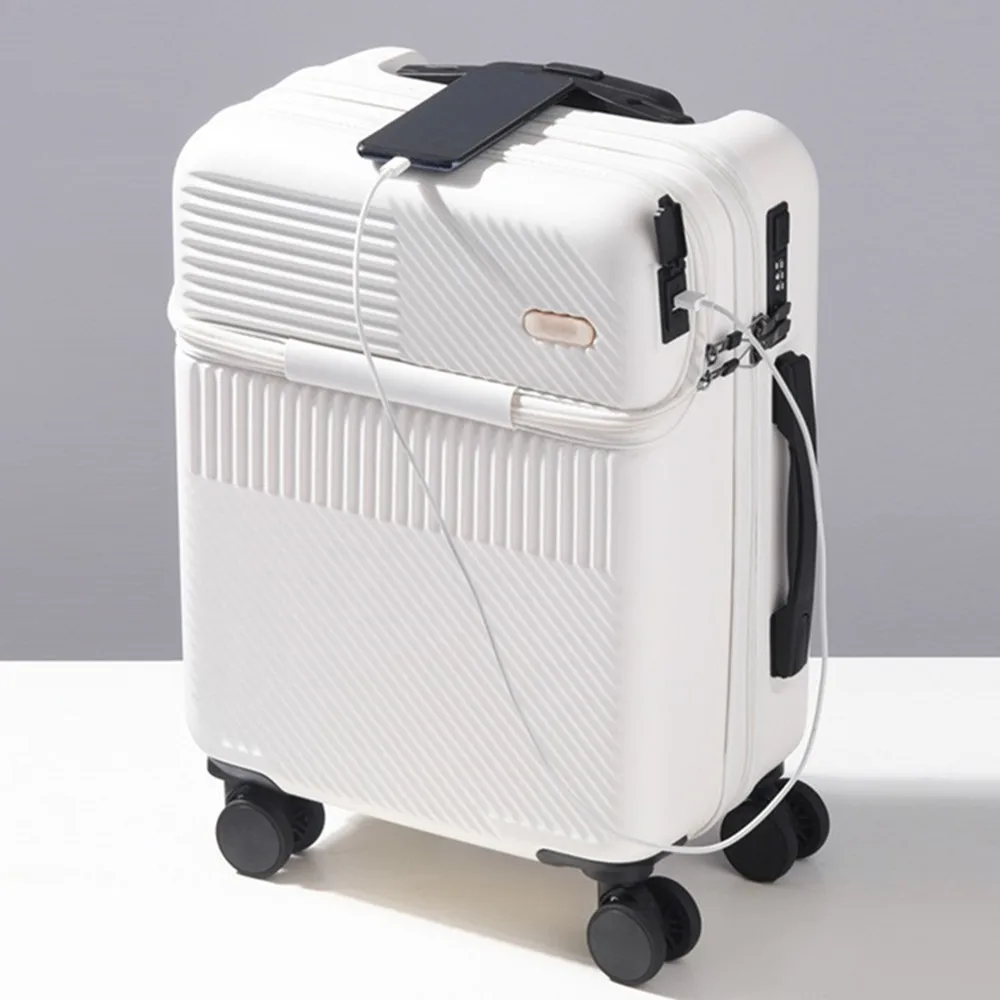 Front Opening Laptop Luggage 24 Inch - ด้านหน้าเปิดฝาปิดรถเข็น PC กระเป๋าเดินทางกระเป๋าเดินทางคอมพิวเตอร์แล็ปท็อปกระเป๋าเก็บรหัสผ่านกล่องสัมภาระ USB ชาร์จ 20