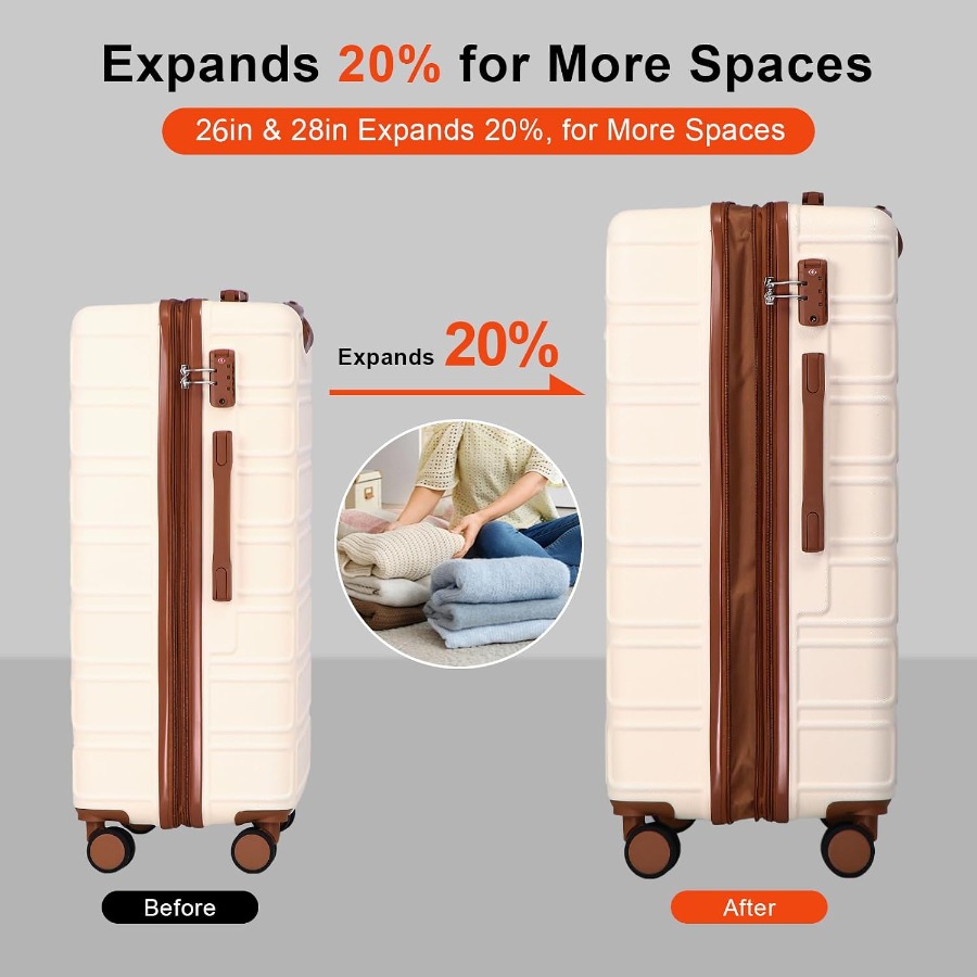 ชุดกระเป๋าเดินทาง 4 ชิ้น แบบขย - Expandable Hard Shell Luggage Set บทวิจารณ์และราคา