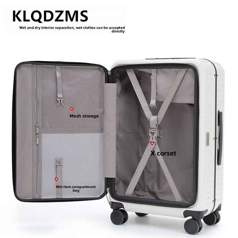 กระเป๋าเดินทางแบบล้อลาก KLQDZM - Front Opening Laptop Luggage 24 Inch บทวิจารณ์และราคา