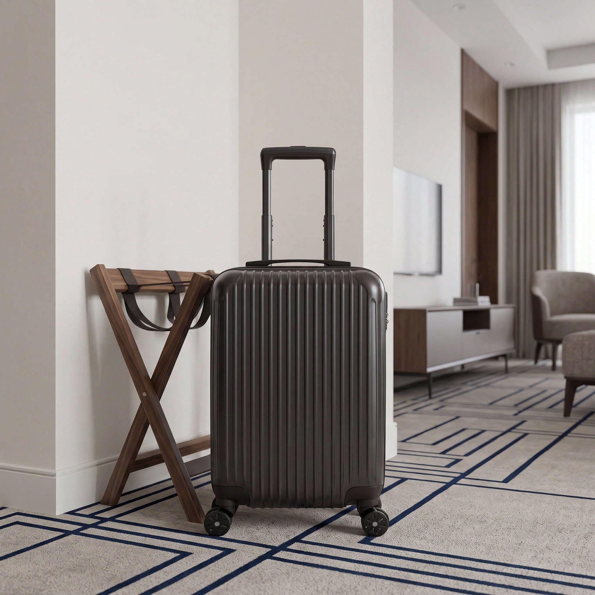 กระเป๋าเดินทางแบบแข็ง ทำจากวัส - Spinner Wheel Rolling Suitcase 20 Inch บทวิจารณ์และราคา