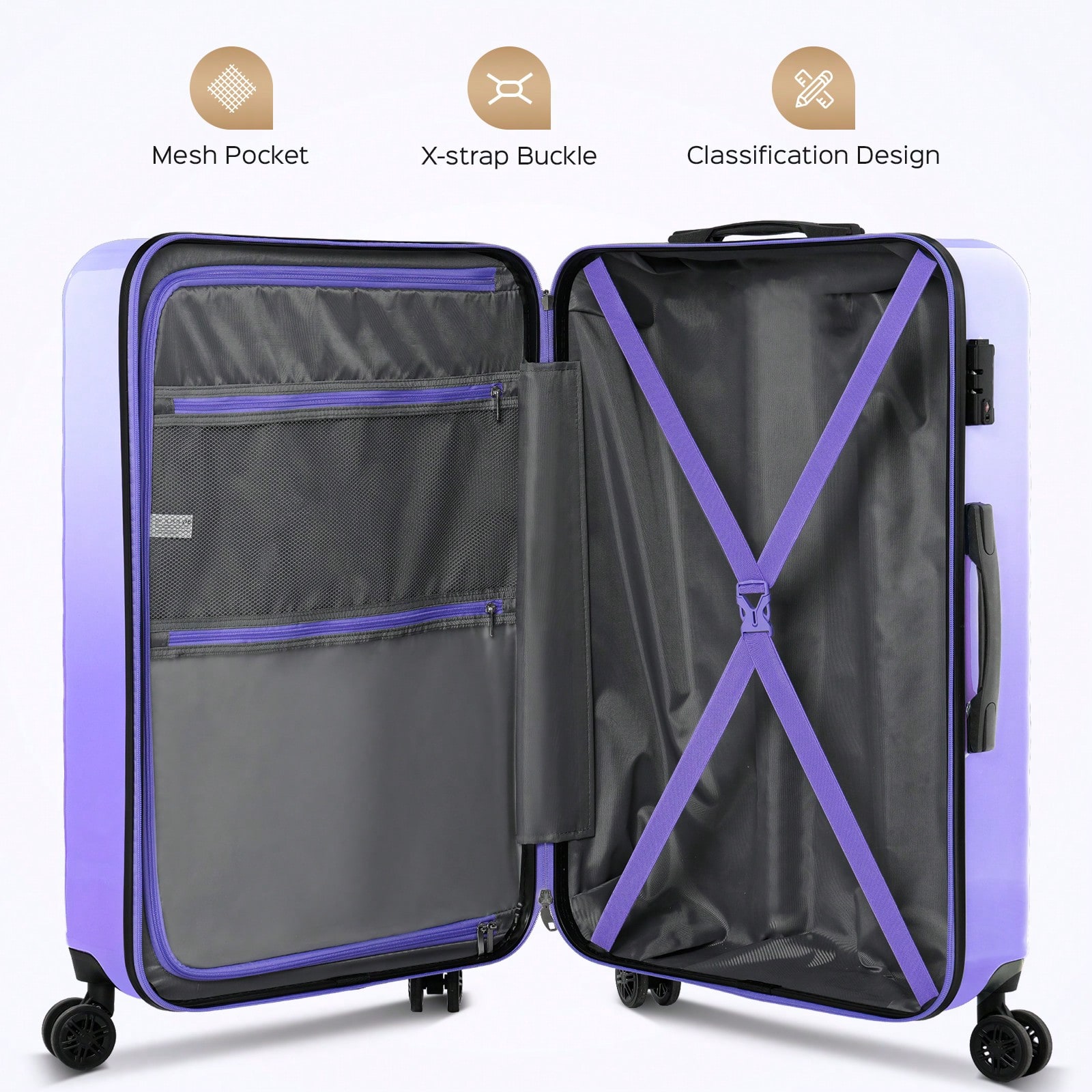 ชุดกระเป๋าเดินทางแบบแข็ง ขนาด  - Spinner Wheel Rolling Suitcase 20 Inch บทวิจารณ์และราคา