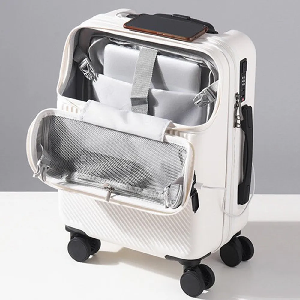 ด้านหน้าเปิดฝาปิดรถเข็น PC กระ - Front Opening Laptop Luggage 24 Inch บทวิจารณ์และราคา