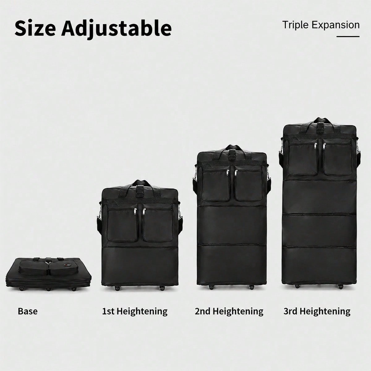 กระเป๋าเดินทางแบบมีล้อสีดำ ขยา - Foldable Rolling Luggage Bag บทวิจารณ์และราคา